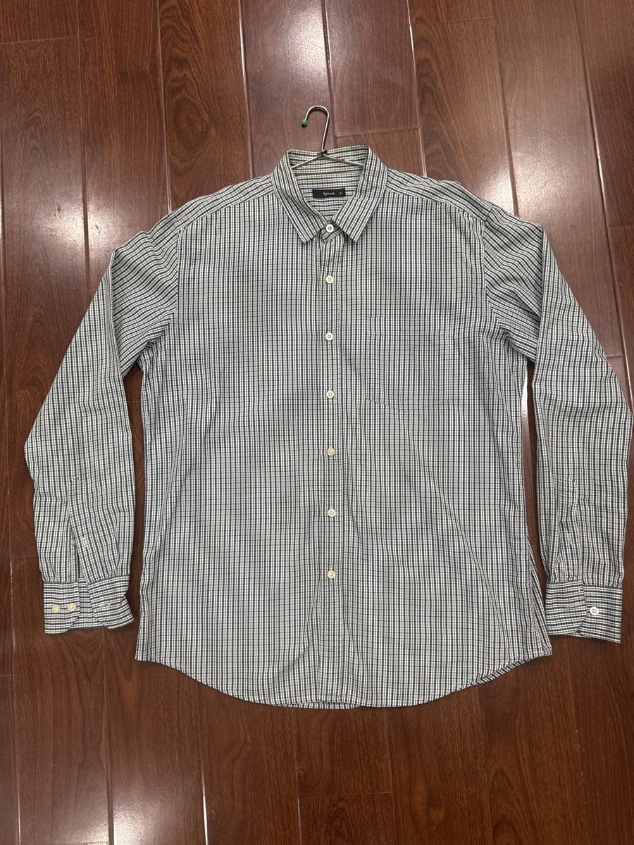 Men's Splash Checkered Button-Down Shirt