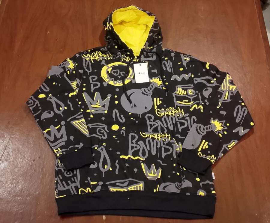 G97 Premium Men's Black All-Over Printed Hoodie