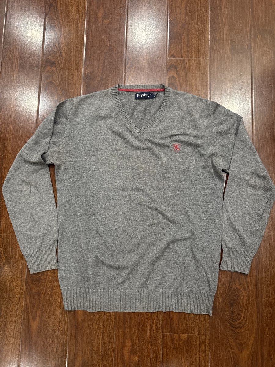Grey Ripley V-Neck Sweater
