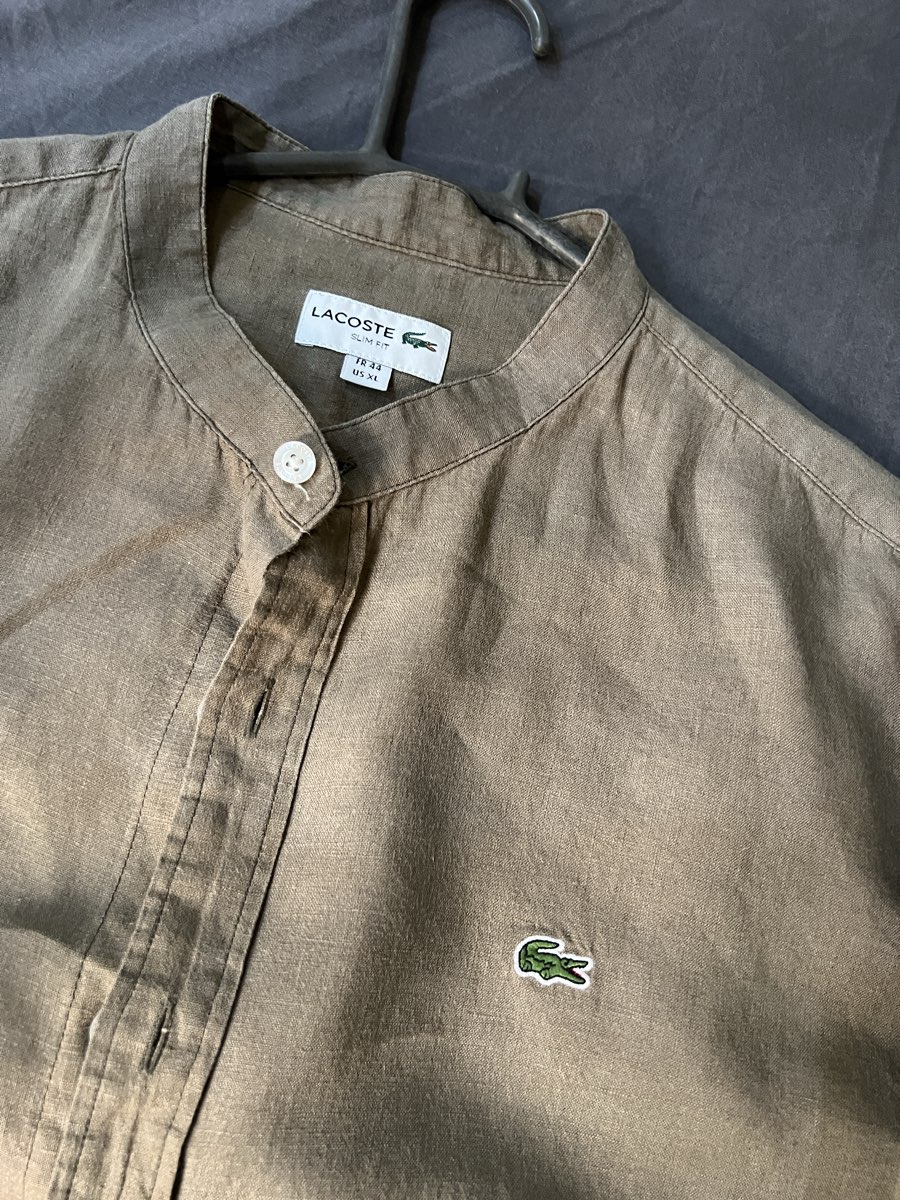 Lacoste tan/khaki linen shirt