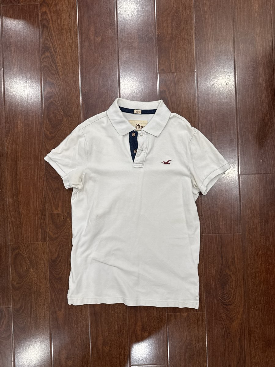Hollister White Polo Shirt XS