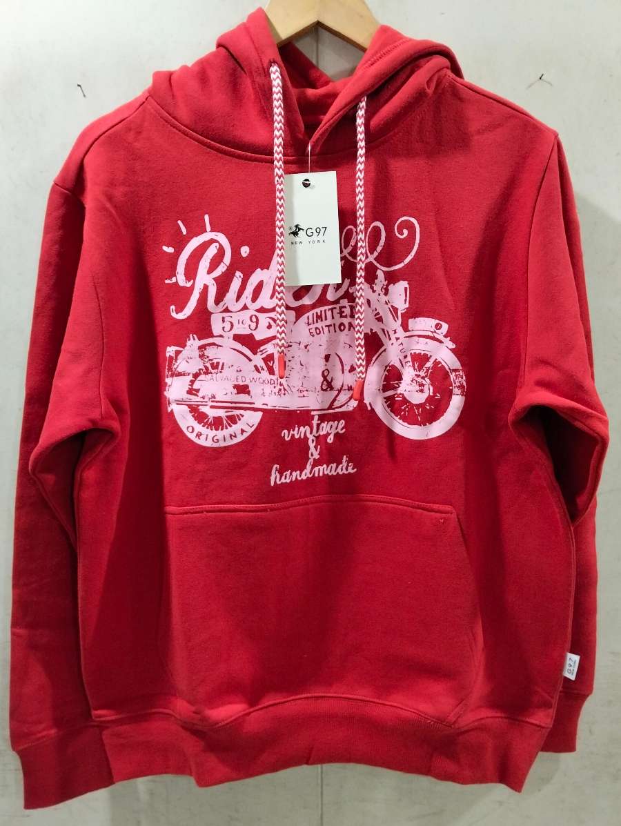 G97 Premium Men's Red Motorcycle Graphic Hoodie