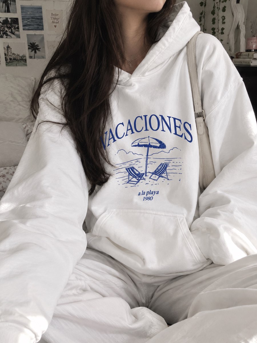 White graphic hoodie