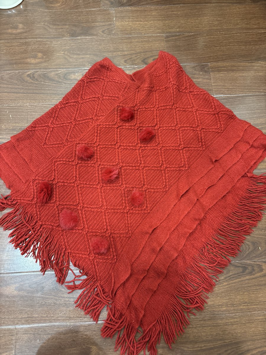 Red Women’s Poncho