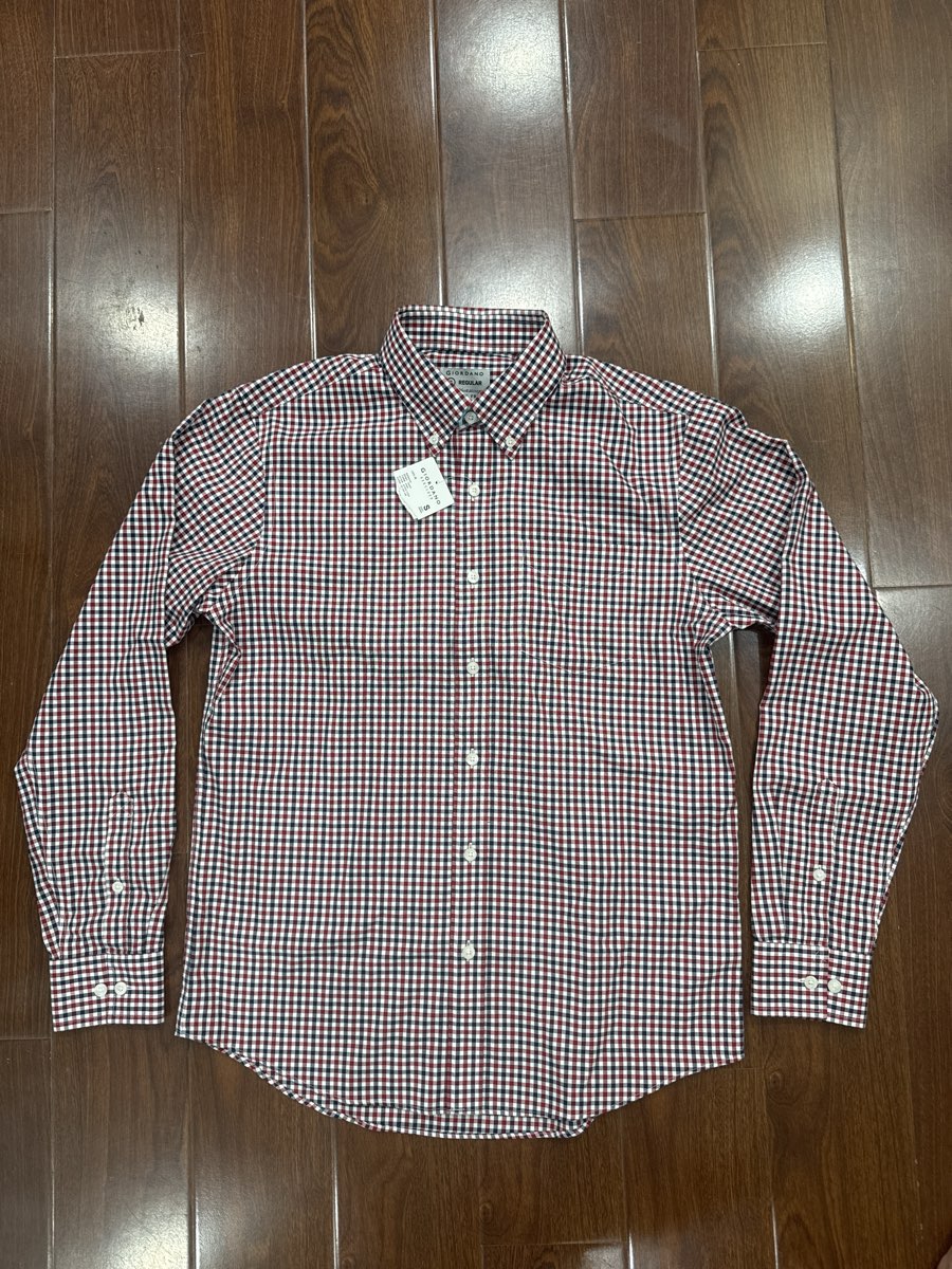 Giordano Men's Red Gingham Shirt