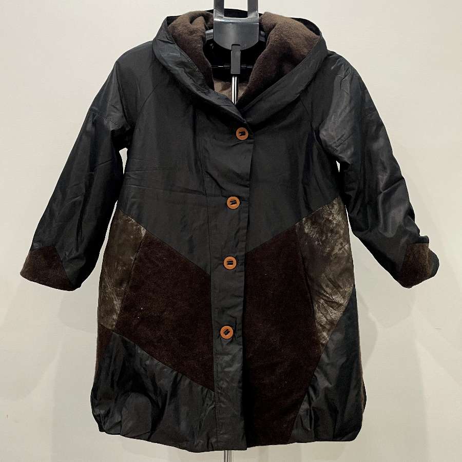 Multi color/fabric long jacket